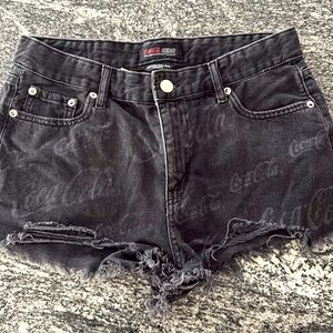 High rise Coca Cola denim shorts